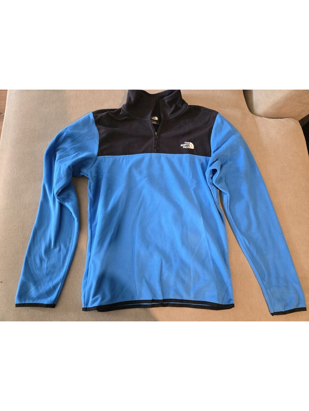The North Face Women's Blue 1/4 Zip Pullover Jacket Logo Long Sleeve Size S